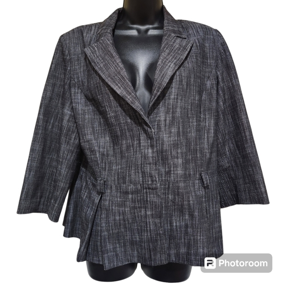 Dressbarn Professional Core structured blazer 3/4 Length Sleeves tweed Size  L